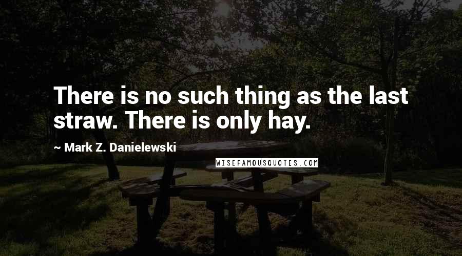 Mark Z. Danielewski Quotes: There is no such thing as the last straw. There is only hay.