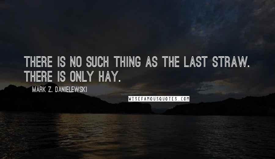 Mark Z. Danielewski Quotes: There is no such thing as the last straw. There is only hay.