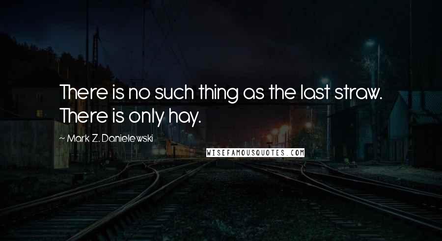 Mark Z. Danielewski Quotes: There is no such thing as the last straw. There is only hay.