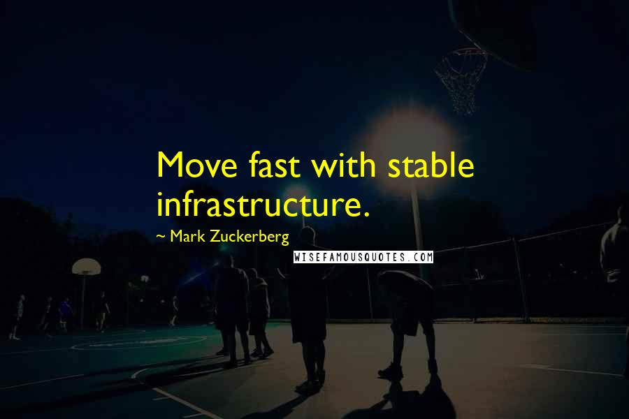 Mark Zuckerberg Quotes: Move fast with stable infrastructure.