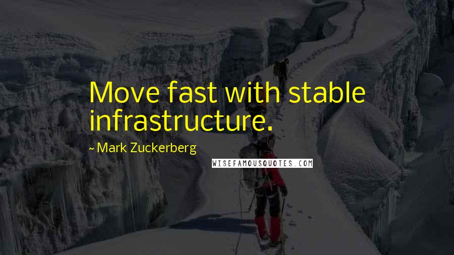 Mark Zuckerberg Quotes: Move fast with stable infrastructure.