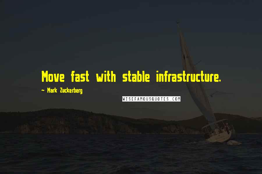 Mark Zuckerberg Quotes: Move fast with stable infrastructure.