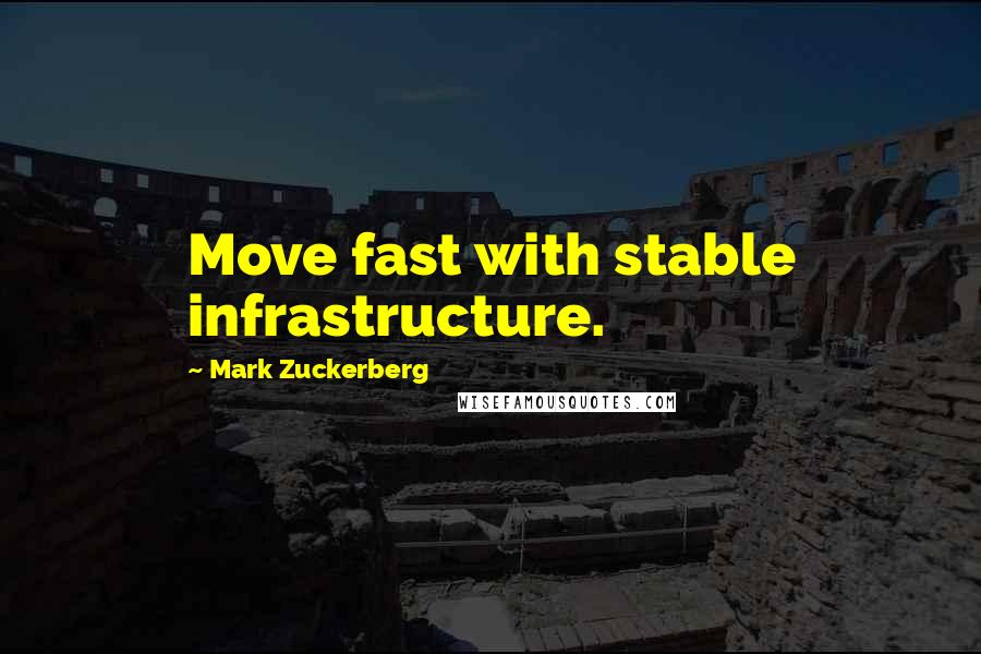 Mark Zuckerberg Quotes: Move fast with stable infrastructure.