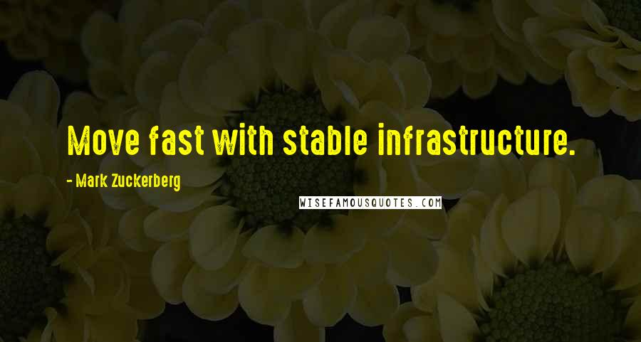 Mark Zuckerberg Quotes: Move fast with stable infrastructure.