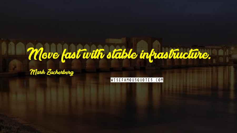 Mark Zuckerberg Quotes: Move fast with stable infrastructure.