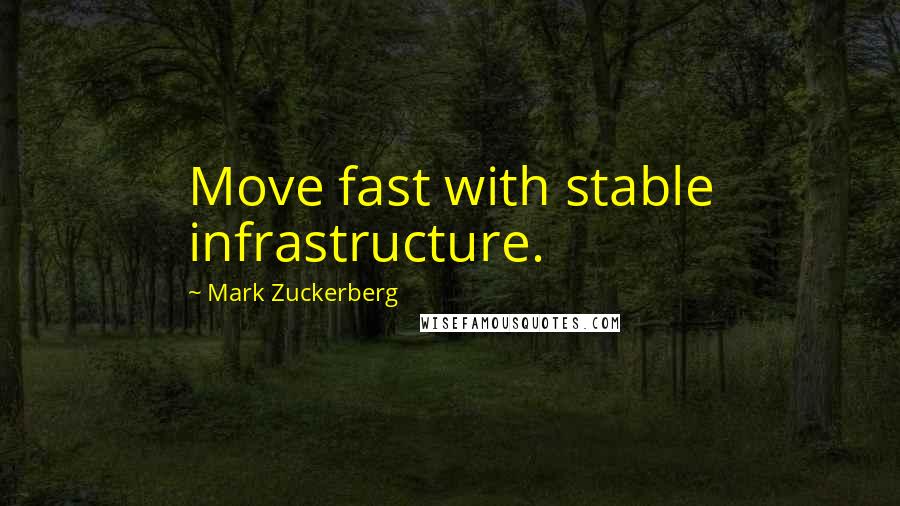 Mark Zuckerberg Quotes: Move fast with stable infrastructure.