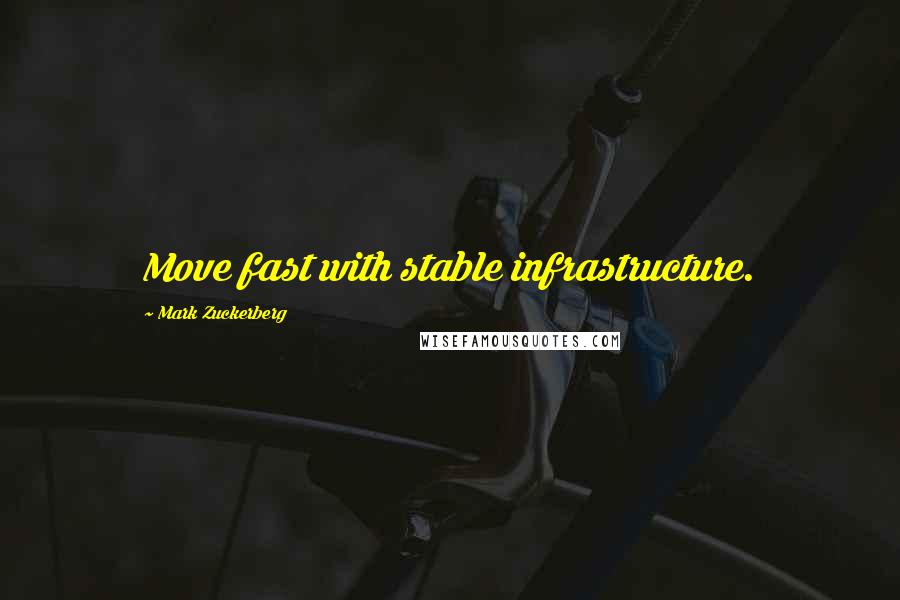 Mark Zuckerberg Quotes: Move fast with stable infrastructure.