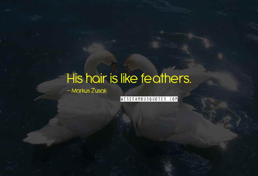 Markus Zusak Quotes: His hair is like feathers.