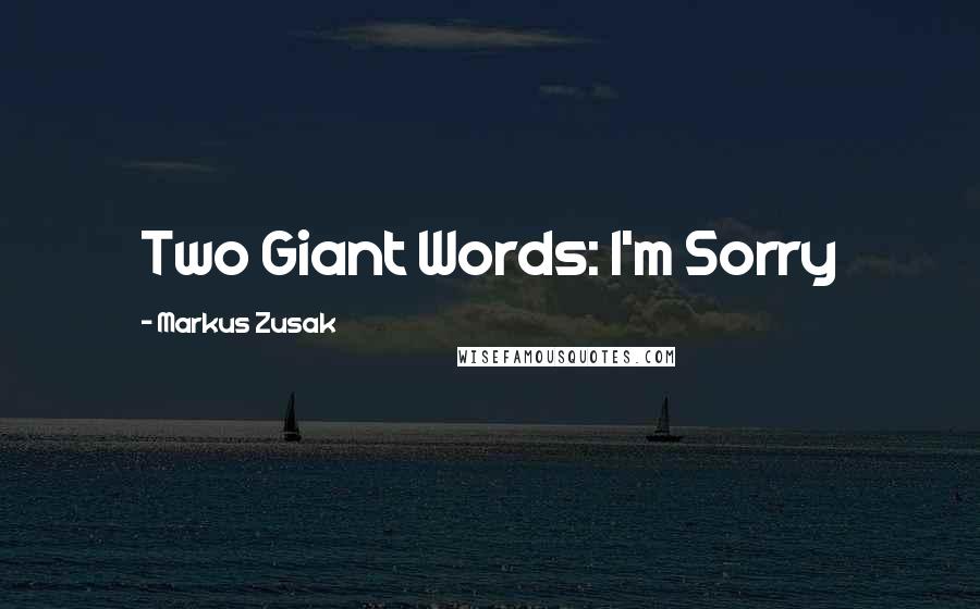Markus Zusak Quotes: Two Giant Words: I'm Sorry