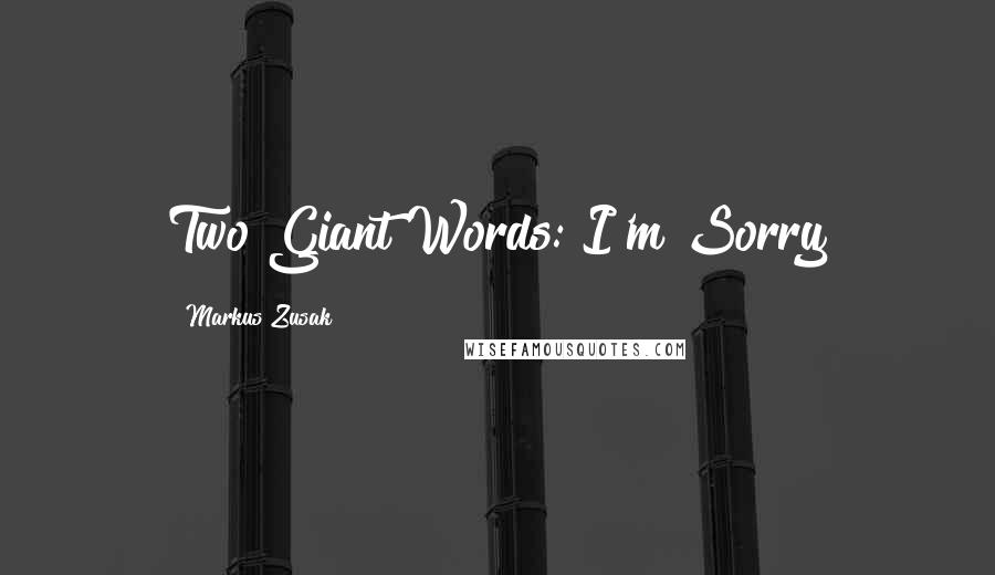 Markus Zusak Quotes: Two Giant Words: I'm Sorry