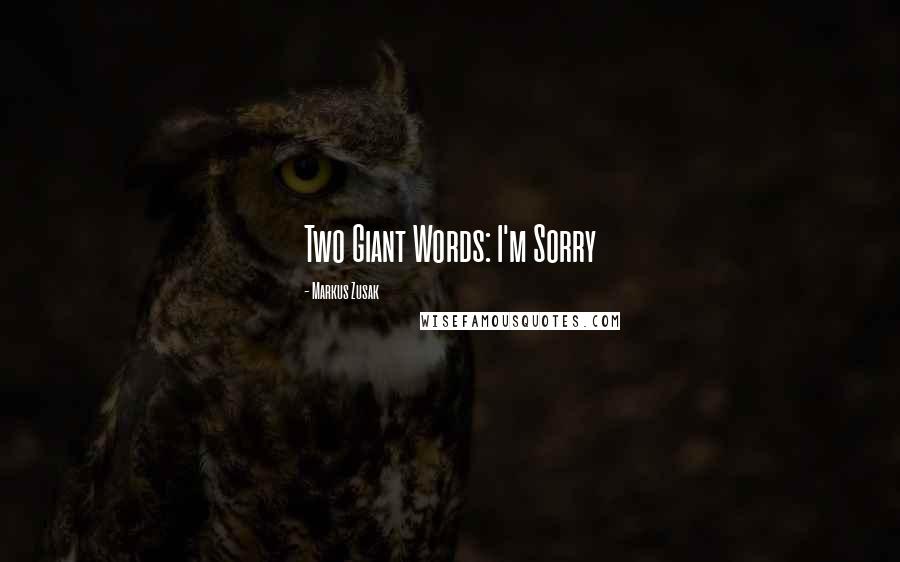 Markus Zusak Quotes: Two Giant Words: I'm Sorry