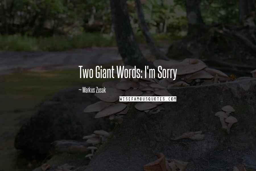 Markus Zusak Quotes: Two Giant Words: I'm Sorry