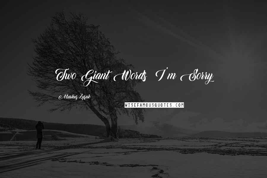Markus Zusak Quotes: Two Giant Words: I'm Sorry