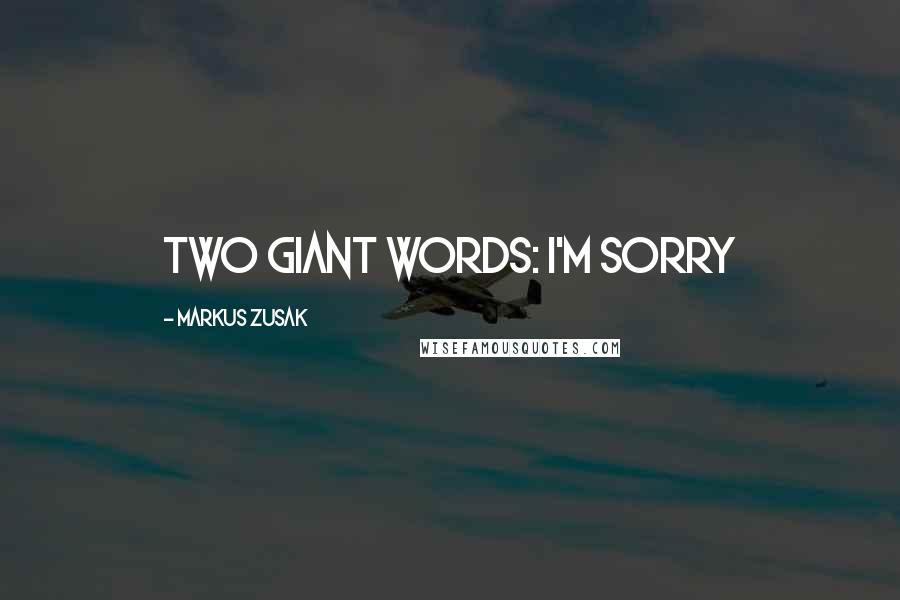 Markus Zusak Quotes: Two Giant Words: I'm Sorry