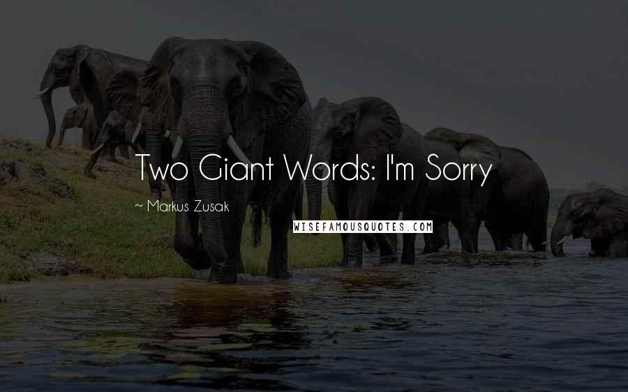 Markus Zusak Quotes: Two Giant Words: I'm Sorry