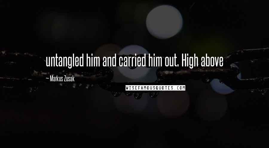 Markus Zusak Quotes: untangled him and carried him out. High above