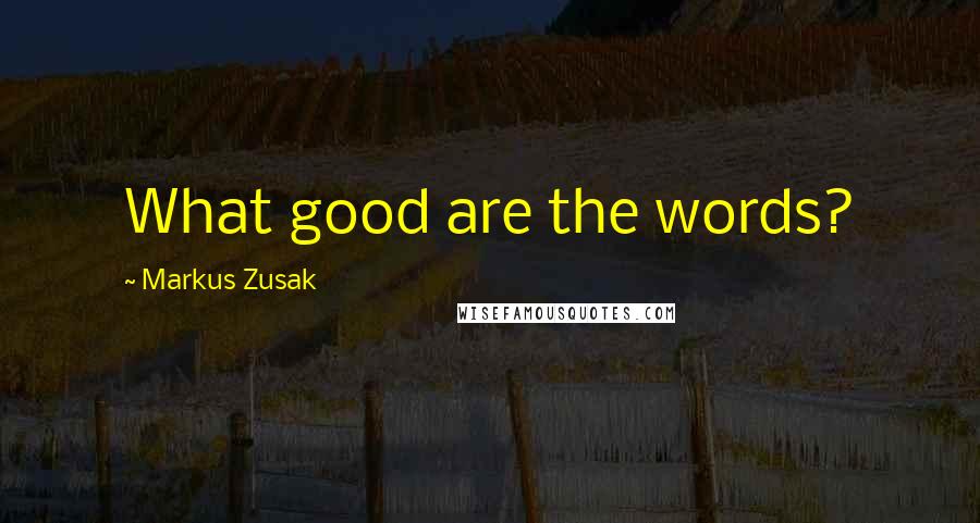 Markus Zusak Quotes: What good are the words?