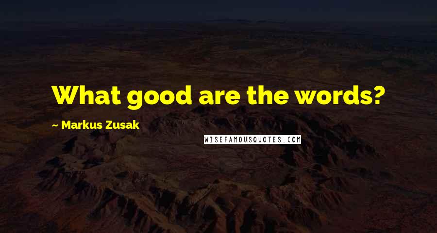 Markus Zusak Quotes: What good are the words?