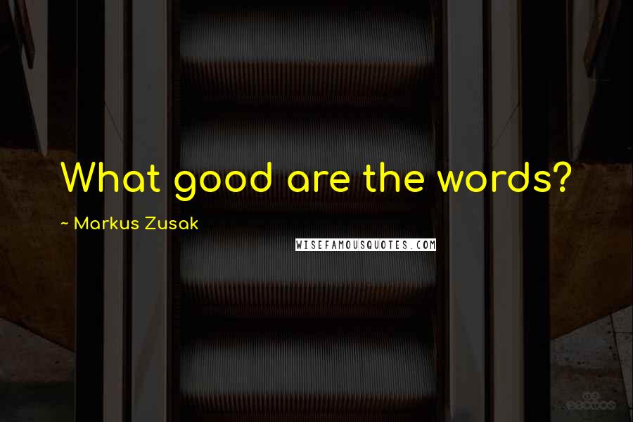 Markus Zusak Quotes: What good are the words?