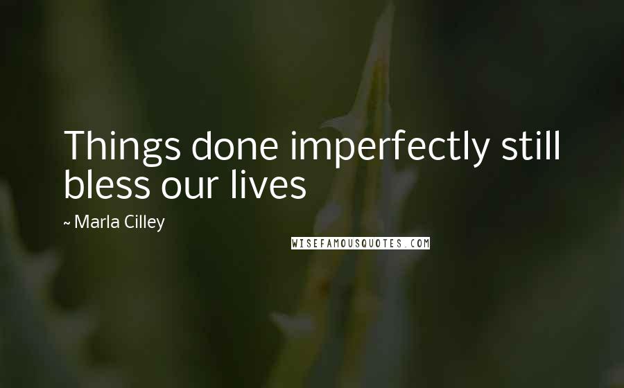 Marla Cilley Quotes: Things done imperfectly still bless our lives
