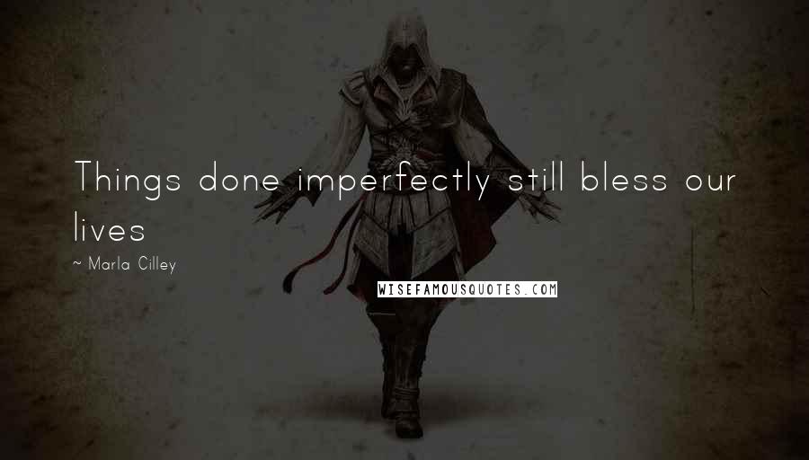 Marla Cilley Quotes: Things done imperfectly still bless our lives
