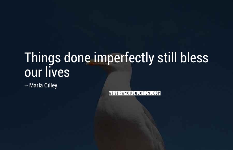 Marla Cilley Quotes: Things done imperfectly still bless our lives