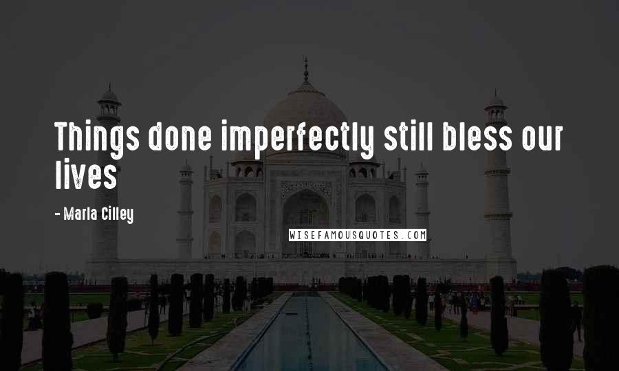 Marla Cilley Quotes: Things done imperfectly still bless our lives