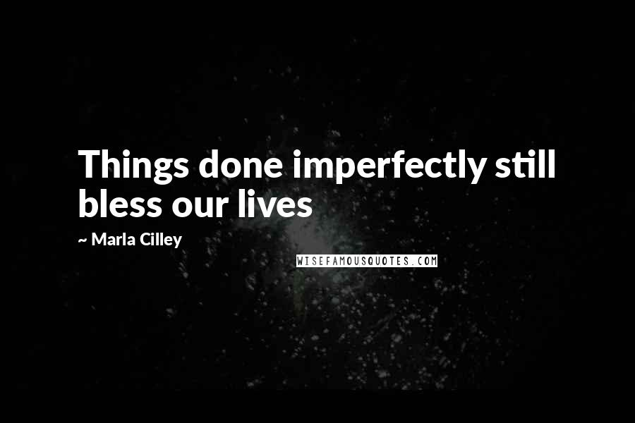 Marla Cilley Quotes: Things done imperfectly still bless our lives