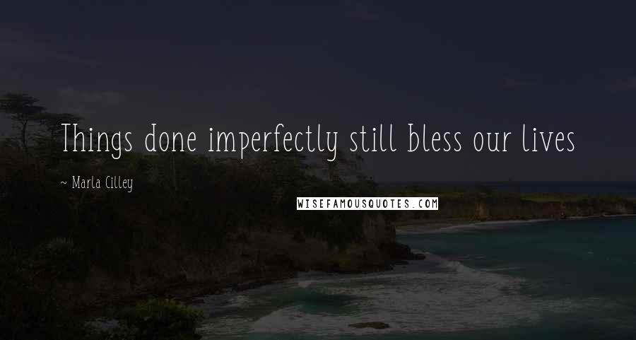 Marla Cilley Quotes: Things done imperfectly still bless our lives