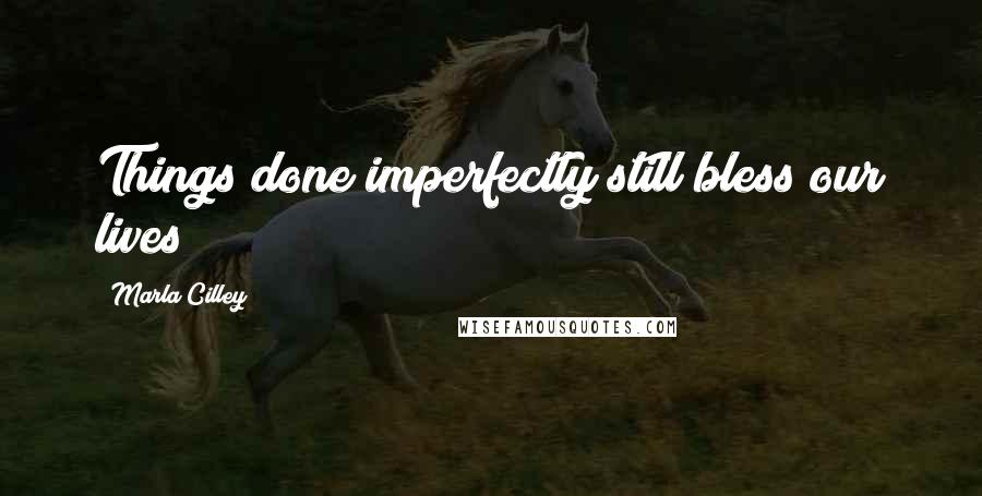 Marla Cilley Quotes: Things done imperfectly still bless our lives