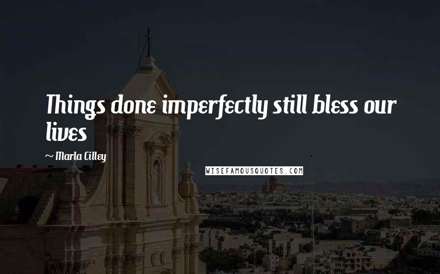 Marla Cilley Quotes: Things done imperfectly still bless our lives