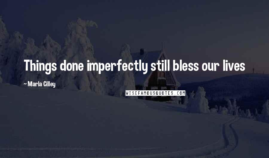 Marla Cilley Quotes: Things done imperfectly still bless our lives