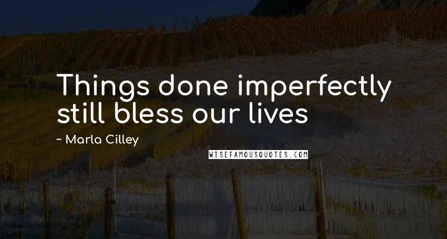 Marla Cilley Quotes: Things done imperfectly still bless our lives