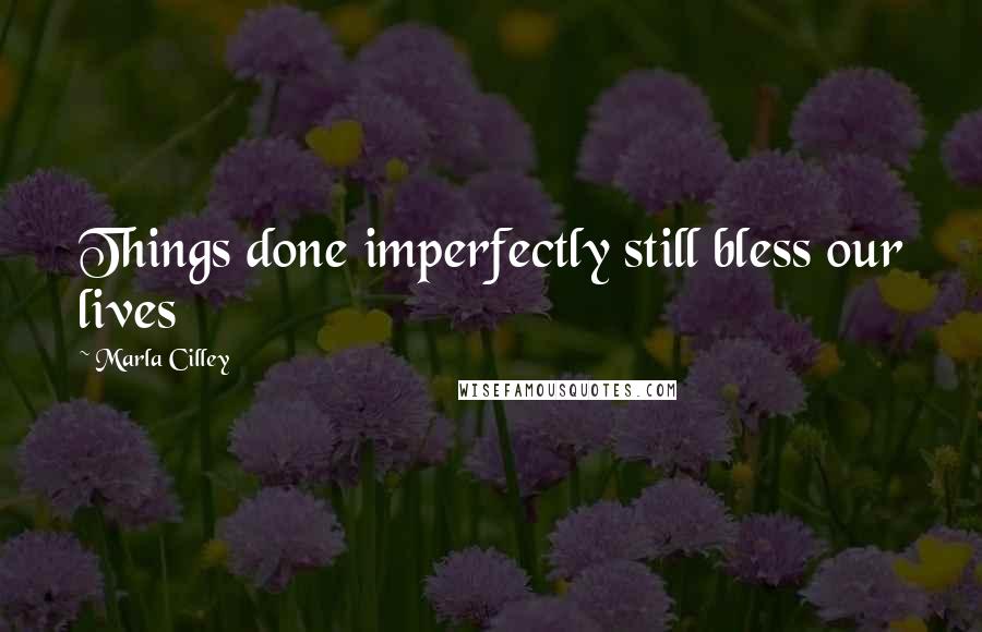 Marla Cilley Quotes: Things done imperfectly still bless our lives
