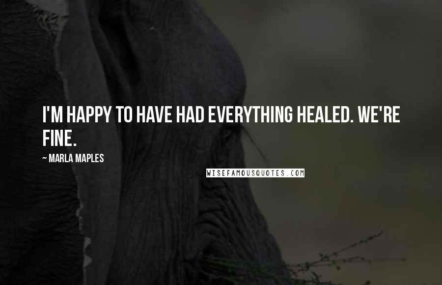 Marla Maples Quotes: I'm happy to have had everything healed. We're fine.