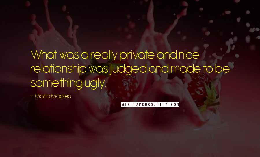 Marla Maples Quotes: What was a really private and nice relationship was judged and made to be something ugly.