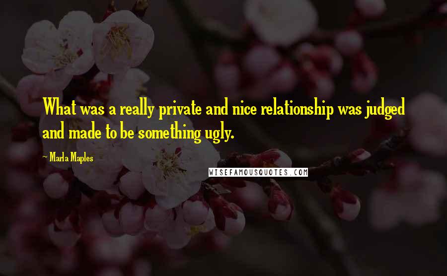 Marla Maples Quotes: What was a really private and nice relationship was judged and made to be something ugly.