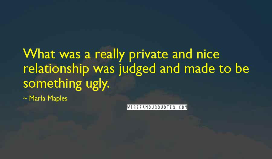 Marla Maples Quotes: What was a really private and nice relationship was judged and made to be something ugly.