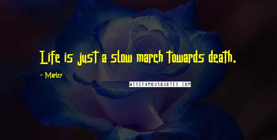 Marley Quotes: Life is just a slow march towards death.