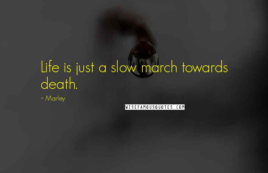 Marley Quotes: Life is just a slow march towards death.