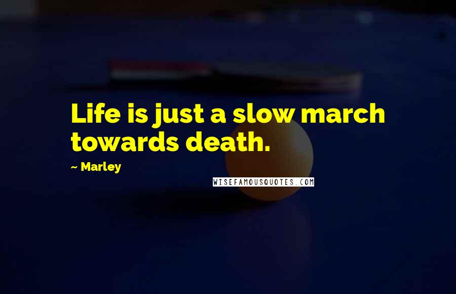 Marley Quotes: Life is just a slow march towards death.