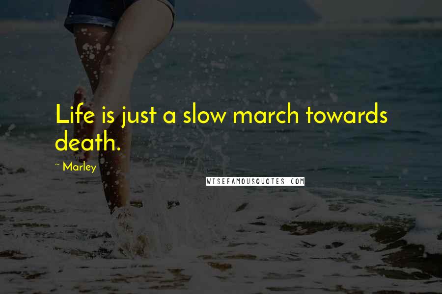 Marley Quotes: Life is just a slow march towards death.