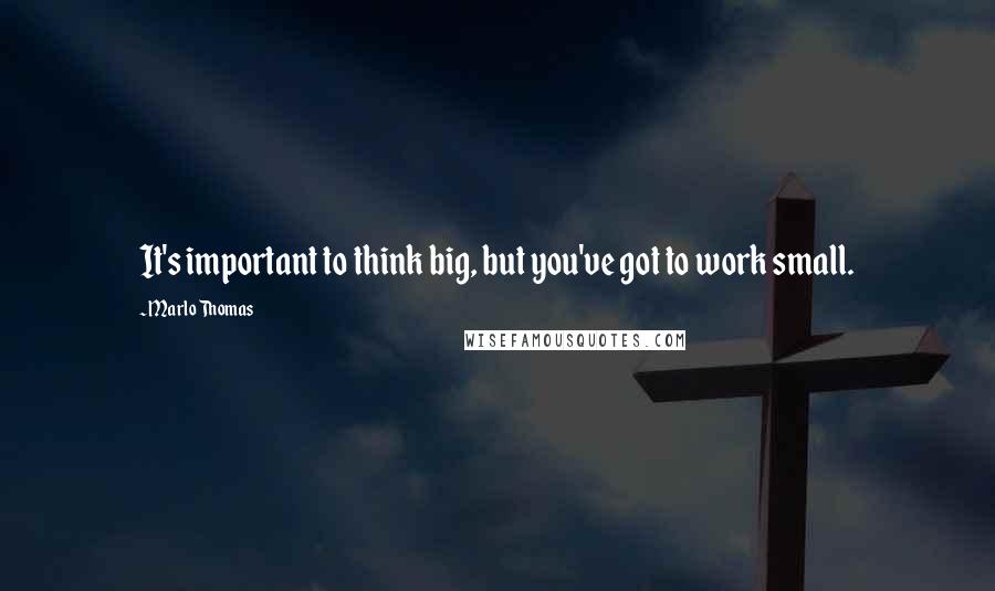 Marlo Thomas Quotes: It's important to think big, but you've got to work small.
