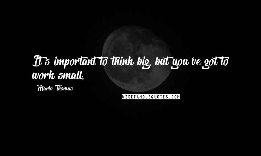 Marlo Thomas Quotes: It's important to think big, but you've got to work small.
