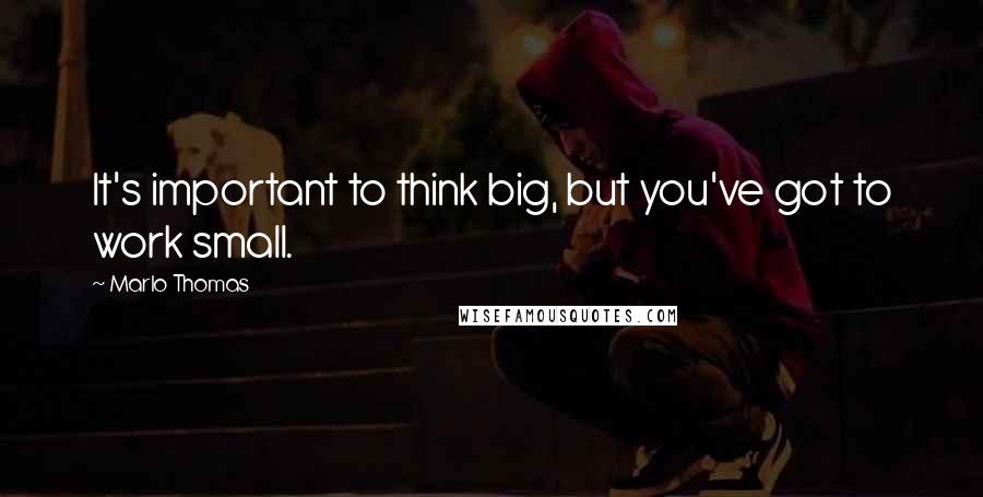 Marlo Thomas Quotes: It's important to think big, but you've got to work small.