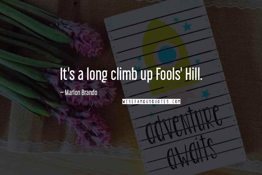 Marlon Brando Quotes: It's a long climb up Fools' Hill.