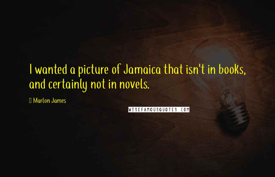 Marlon James Quotes: I wanted a picture of Jamaica that isn't in books, and certainly not in novels.