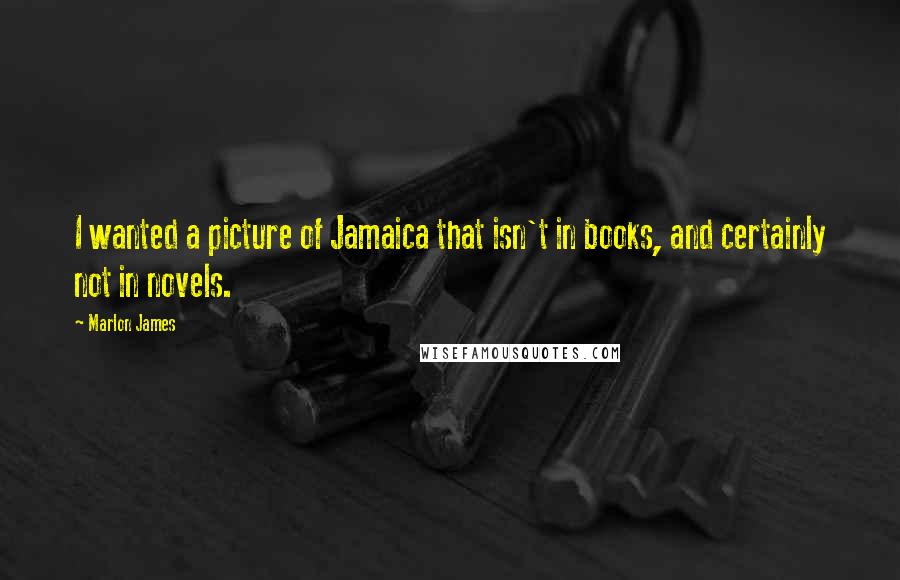Marlon James Quotes: I wanted a picture of Jamaica that isn't in books, and certainly not in novels.