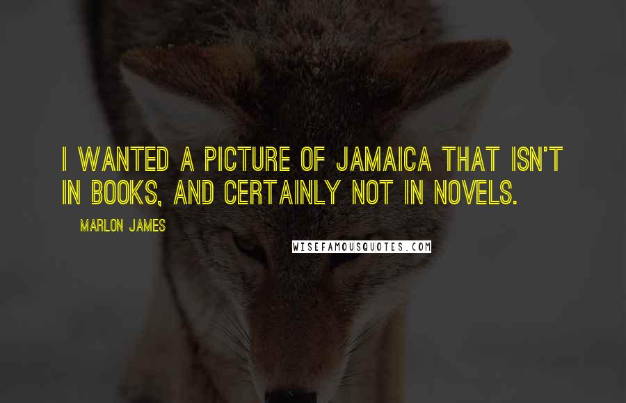 Marlon James Quotes: I wanted a picture of Jamaica that isn't in books, and certainly not in novels.