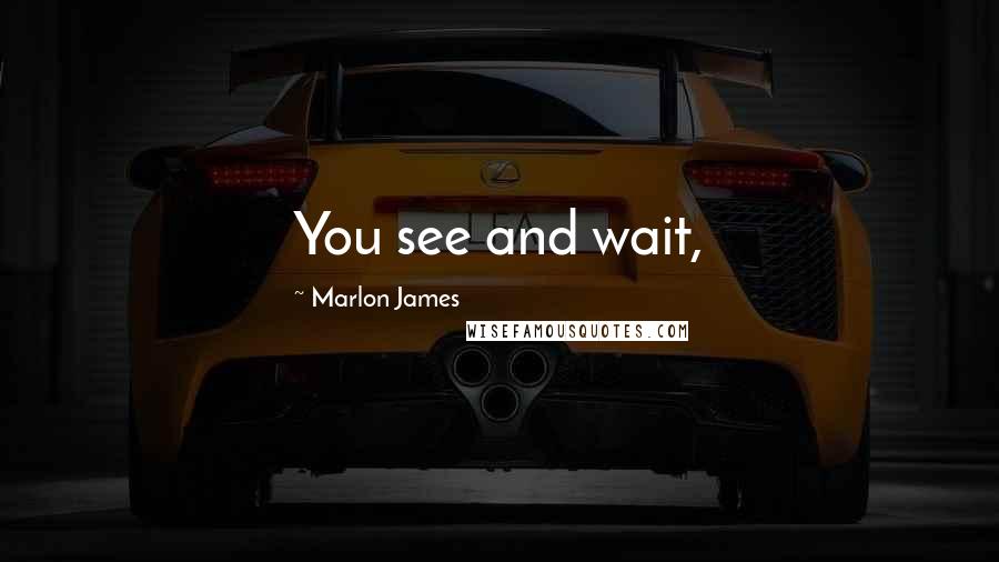 Marlon James Quotes: You see and wait,